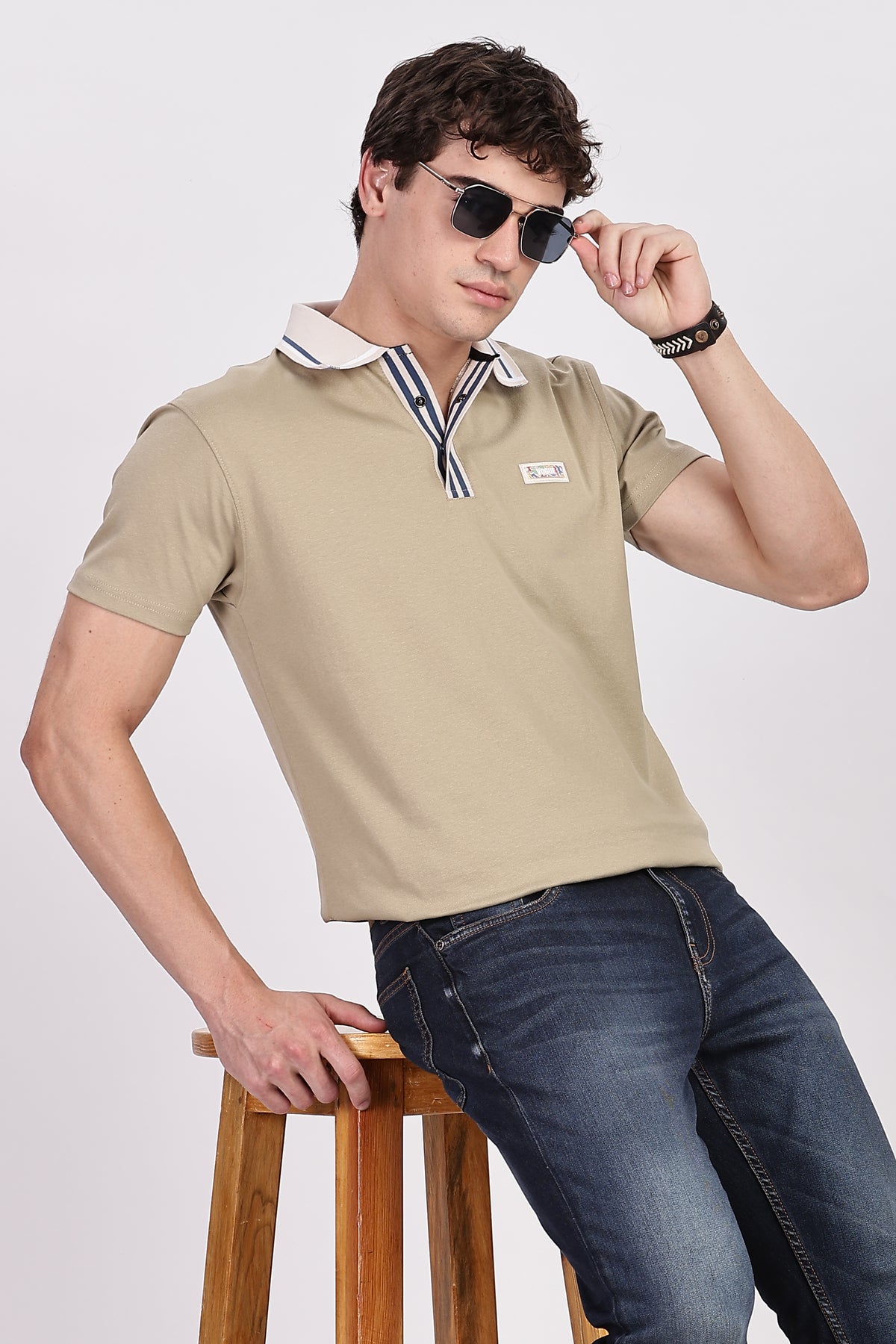 Contrast Collar Premium Polo T-Shirt
