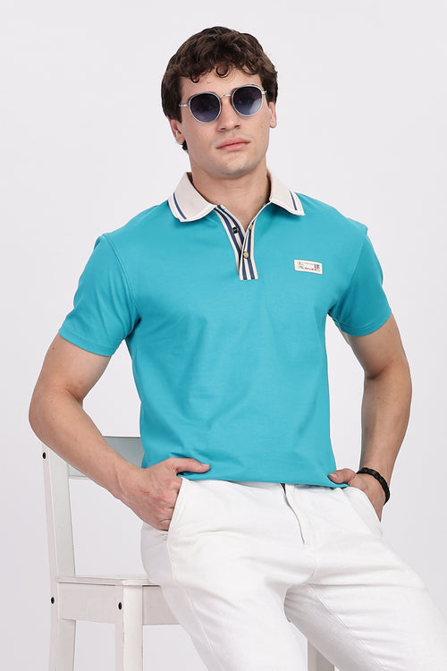 Contrast Collar Premium Polo T-Shirt
