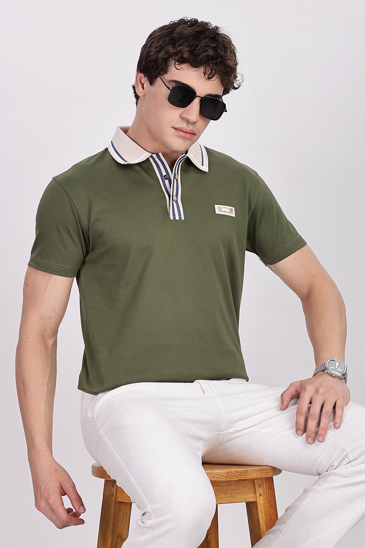 Contrast Collar Premium Polo T-Shirt